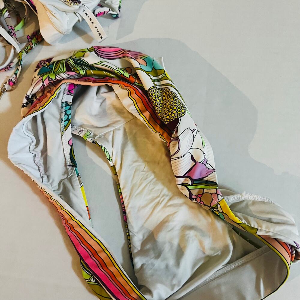Trina Turk Printed Two Piece Bikini Set Size 8 Multicolor - Picture 7 of 8